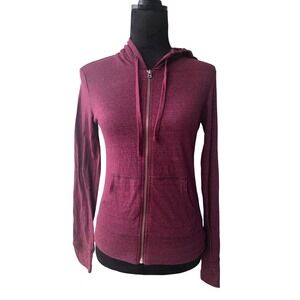 Aeropostale‎ Burgundy Heathered Zip Up Hoodie Long Sleeve Women's Sz S